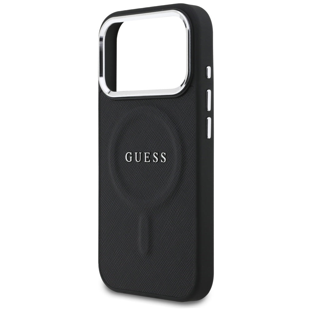Husa de protectie Guess Hardcase Classic Logo MagSafe (GUHMP17LPSAREGSK) compatibil cu iPhone 17 Pro, Negru