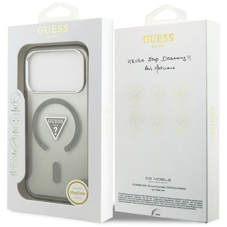 Husa de protectie Guess IML Gradient Triangle Logo MagSafe (GUHMP17XHGTMLCGA) compatibil cu iPhone 17 Pro Max, Kaki