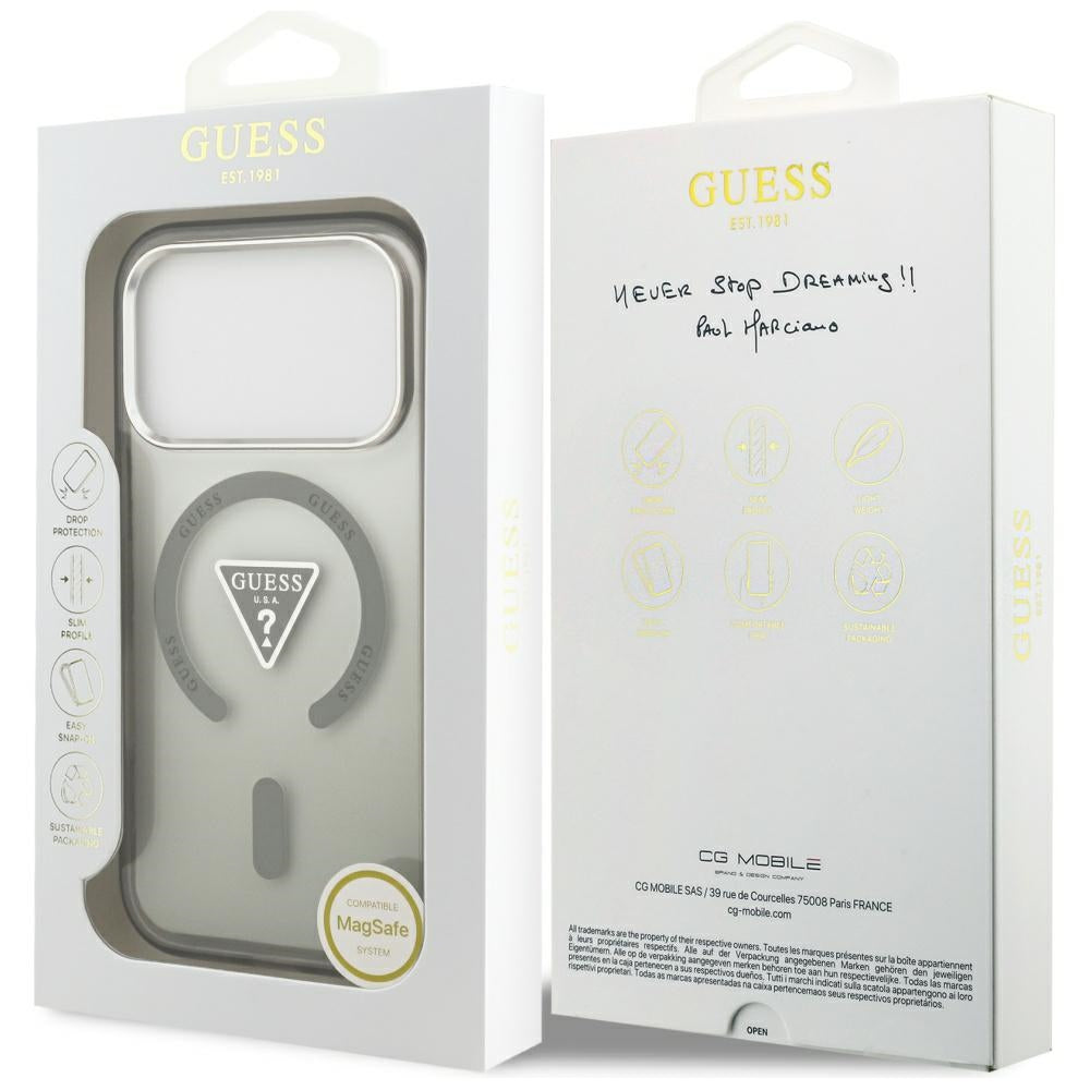 Husa de protectie Guess IML Gradient Triangle Logo MagSafe (GUHMP17LHGTMLCGA) compatibil cu iPhone 17 Pro, Kaki