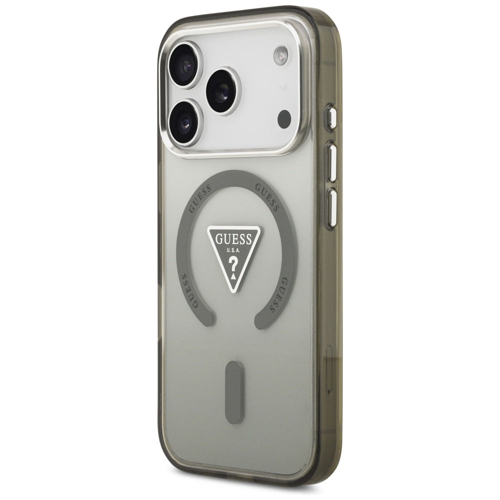 Husa de protectie Guess IML Gradient Triangle Logo MagSafe (GUHMP17LHGTMLCGA) compatibil cu iPhone 17 Pro, Kaki