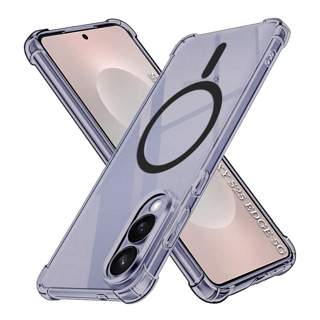 Husa de protectie Techsuit Shockproof Clear Silicone MagSafe compatibil cu Samsung Galaxy S25 Edge, Negru Fumuriu