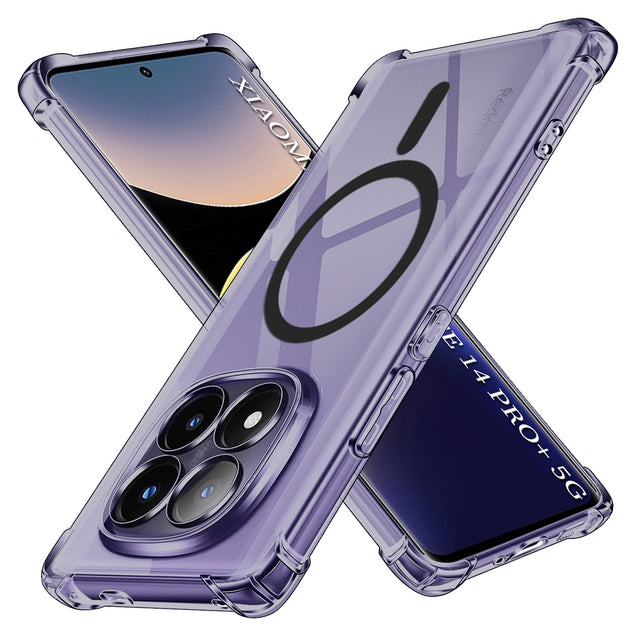 Husa de protectie Techsuit Shockproof Clear Silicone MagSafe compatibil cu Xiaomi Redmi Note 14 Pro+ 5G, Negru Fumuriu