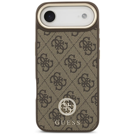 Husa de protectie Guess 4G Strass Logo with Big Strap Metal Button MagSafe (GUHMP17MP4G4DCSW) compatibil cu iPhone 17 Air, Maro