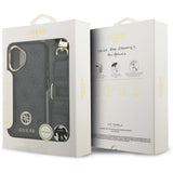 Husa de protectie Guess 4G Strass Logo with Big Strap Metal Button MagSafe (GUHMP17SP4G4DCSK) compatibil cu iPhone 17, Negru