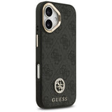 Husa de protectie Guess 4G Strass Logo with Big Strap Metal Button MagSafe (GUHMP17SP4G4DCSK) compatibil cu iPhone 17, Negru