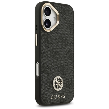 Husa de protectie Guess 4G Strass Logo with Big Strap Metal Button MagSafe (GUHMP17SP4G4DCSK) compatibil cu iPhone 17, Negru