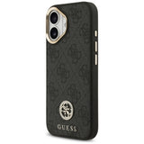 Husa de protectie Guess 4G Strass Logo with Big Strap Metal Button MagSafe (GUHMP17SP4G4DCSK) compatibil cu iPhone 17, Negru