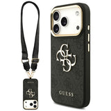 Husa de protectie Guess Big 4G Classic Logo with Big Strap Metal Buttons (GUHCP17LP4G4BCSK) compatibil cu iPhone 17 Pro, Negru