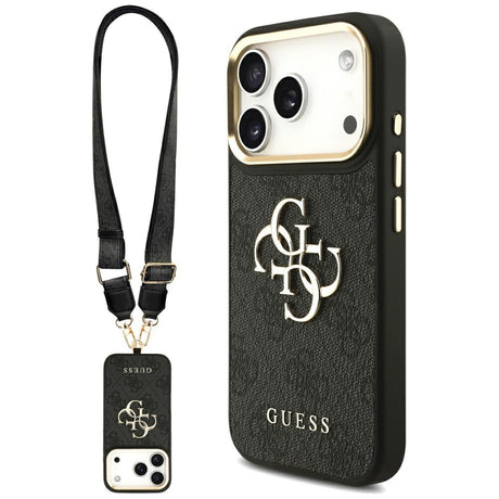 Husa de protectie Guess Big 4G Classic Logo with Big Strap Metal Buttons (GUHCP17LP4G4BCSK) compatibil cu iPhone 17 Pro, Negru