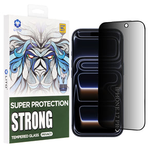 Folie de protectie Lito D+ Max Strong Privacy compatibil cu iPhone 17 Pro, Negru