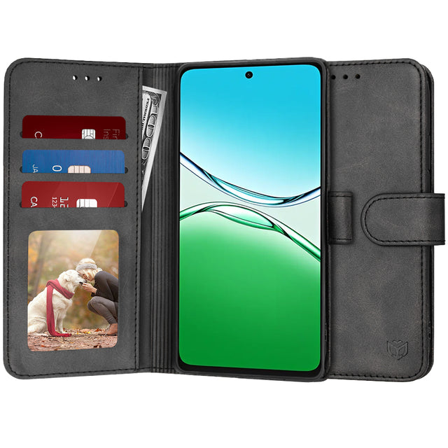 Husa de protectie Techsuit Diary Book compatibil cu Oppo A5 4G / A5 5G, Negru
