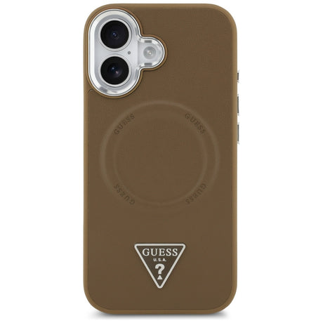 Husa de protectie Guess Hardcase Triangle Logo MagSafe (GUHMP17SPSDTSCMW) compatibil cu iPhone 17, Maro