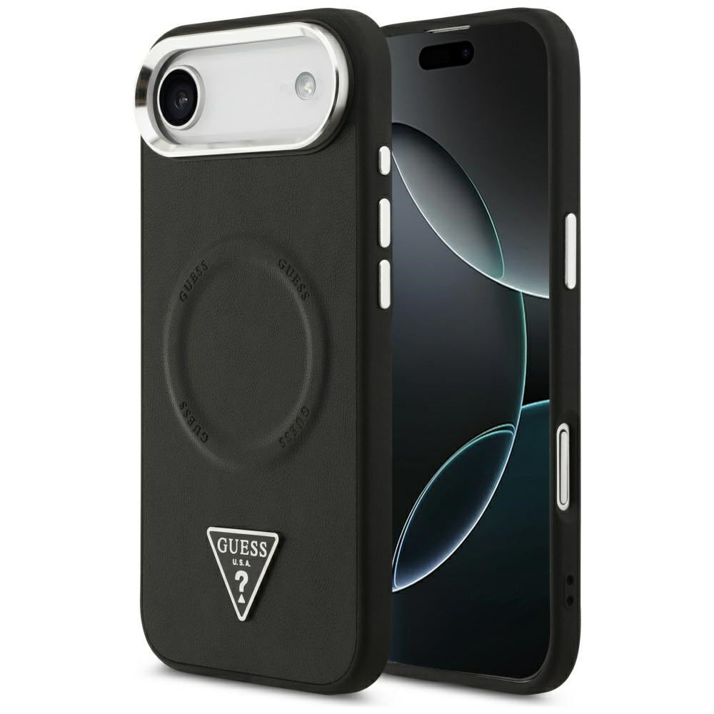 Husa de protectie Guess Hardcase Triangle Logo MagSafe (GUHMP17MPSDTSCMK) compatibil cu iPhone 17 Air, Negru