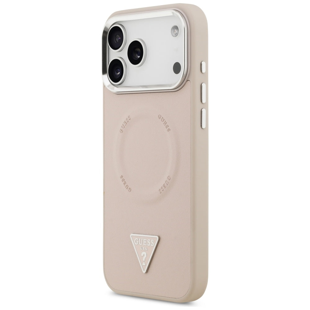 Husa de protectie Guess Hardcase Triangle Logo MagSafe (GUHMP17XPSDTSCMP) compatibil cu iPhone 17 Pro Max, Roz