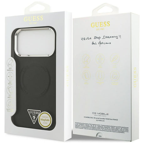 Husa de protectie Guess Hardcase Triangle Logo MagSafe (GUHMP17XPSDTSCMK) compatibil cu iPhone 17 Pro Max, Negru