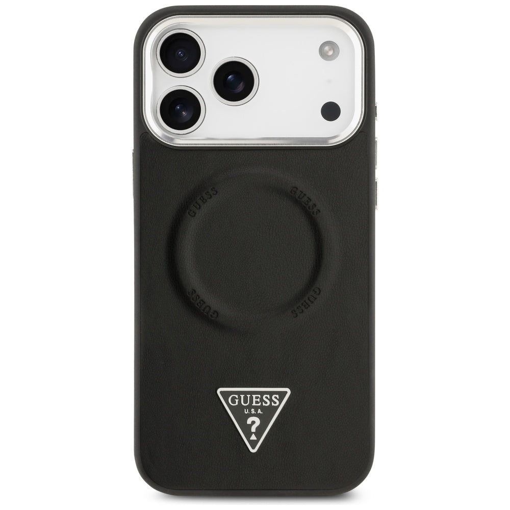 Husa de protectie Guess Hardcase Triangle Logo MagSafe (GUHMP17XPSDTSCMK) compatibil cu iPhone 17 Pro Max, Negru