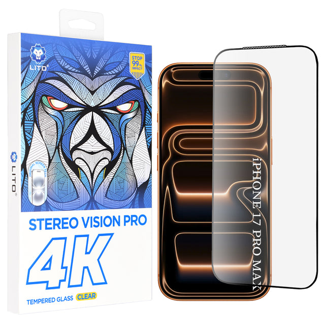 Folie de protectie Lito D+ Max 4K compatibil cu iPhone 17 Pro Max, Negru