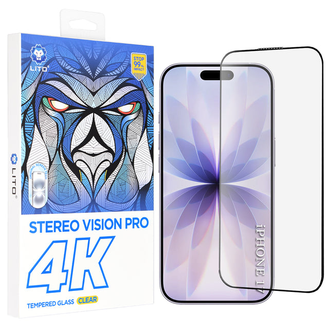 Folie de protectie Lito D+ Max 4K compatibil cu iPhone 17 / iPhone 16 Pro, Negru