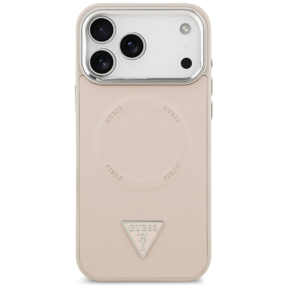 Husa de protectie Guess Hardcase Triangle Logo MagSafe (GUHMP17LPSDTSCMP) compatibil cu iPhone 17 Pro, Roz