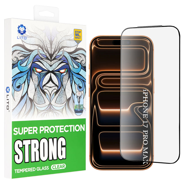 Folie de protectie Lito D+ Max Strong compatibil cu iPhone 17 Pro Max, Negru