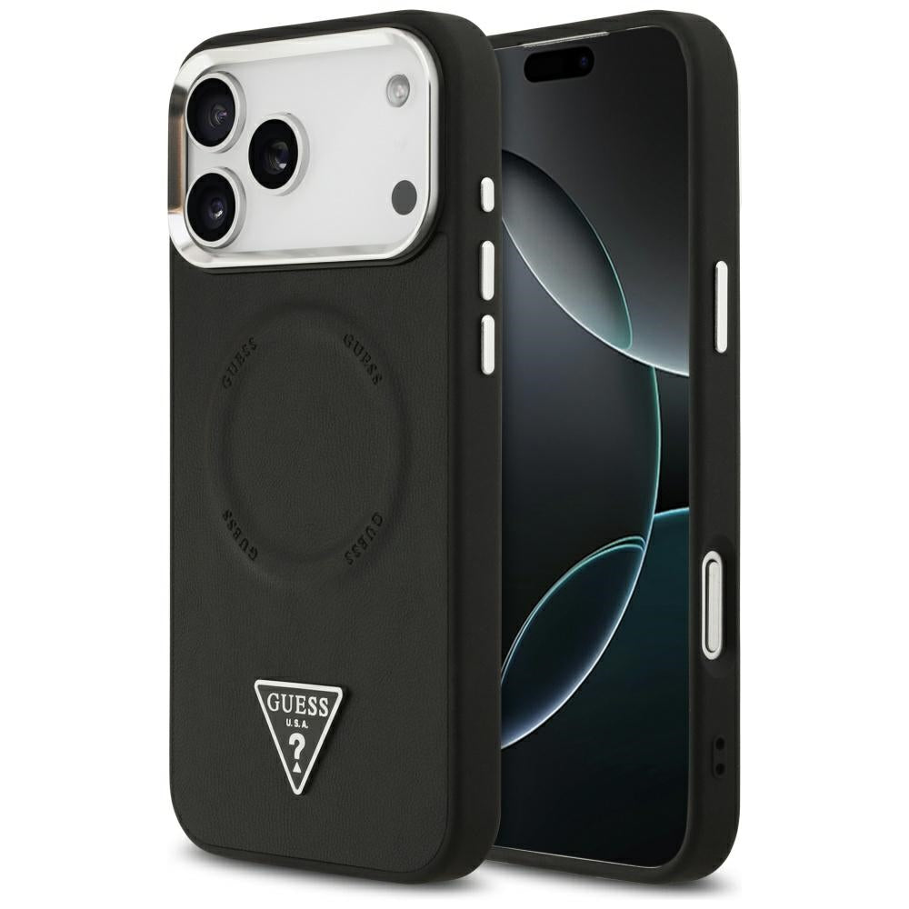 Husa de protectie Guess Hardcase Triangle Logo MagSafe (GUHMP17LPSDTSCMK) compatibil cu iPhone 17 Pro, Negru