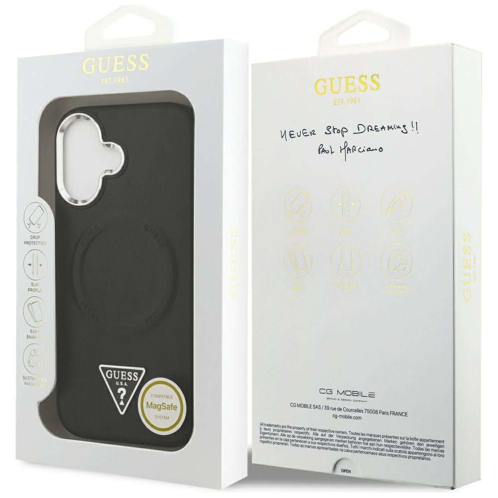 Husa de protectie Guess Hardcase Triangle Logo MagSafe (GUHMP17SPSDTSCMK) compatibil cu iPhone 17, Negru