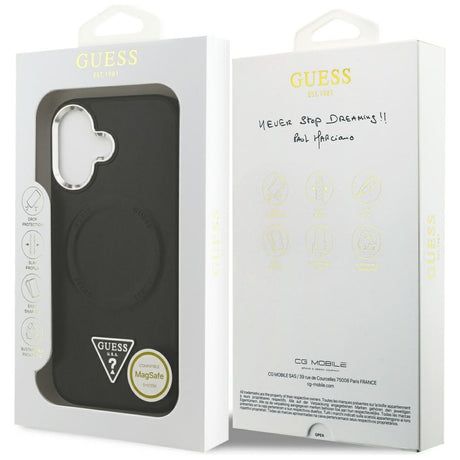 Husa de protectie Guess Hardcase Triangle Logo MagSafe (GUHMP17SPSDTSCMK) compatibil cu iPhone 17, Negru