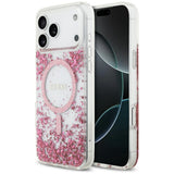 Husa de protectie Guess Resin Bottom Glitter compatibil cu iPhone 17 Pro Max, Roz