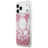 Husa de protectie Guess Resin Bottom Glitter compatibil cu iPhone 17 Pro Max, Roz
