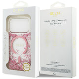 Husa de protectie Guess Resin Bottom Glitter compatibil cu iPhone 17 Pro, Roz
