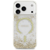 Husa de protectie Guess Resin Bottom Glitter compatibil cu iPhone 17 Pro, Auriu
