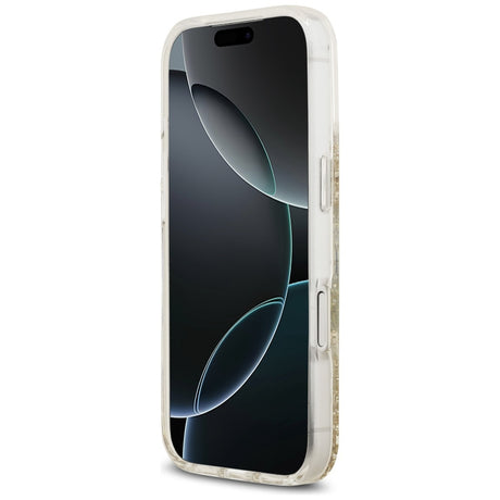 Husa de protectie Guess Resin Bottom Glitter compatibil cu iPhone 17 Pro, Auriu
