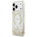Husa de protectie Guess Resin Bottom Glitter compatibil cu iPhone 17 Pro, Auriu