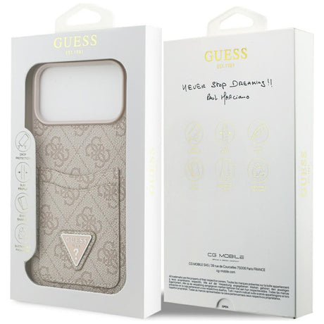 Husa de protectie Guess Hardcase 4G Double Card Triangle (GUHCP17XP4TPP) compatibil cu iPhone 17 Pro Max, Roz