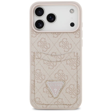Husa de protectie Guess Hardcase 4G Double Card Triangle (GUHCP17XP4TPP) compatibil cu iPhone 17 Pro Max, Roz