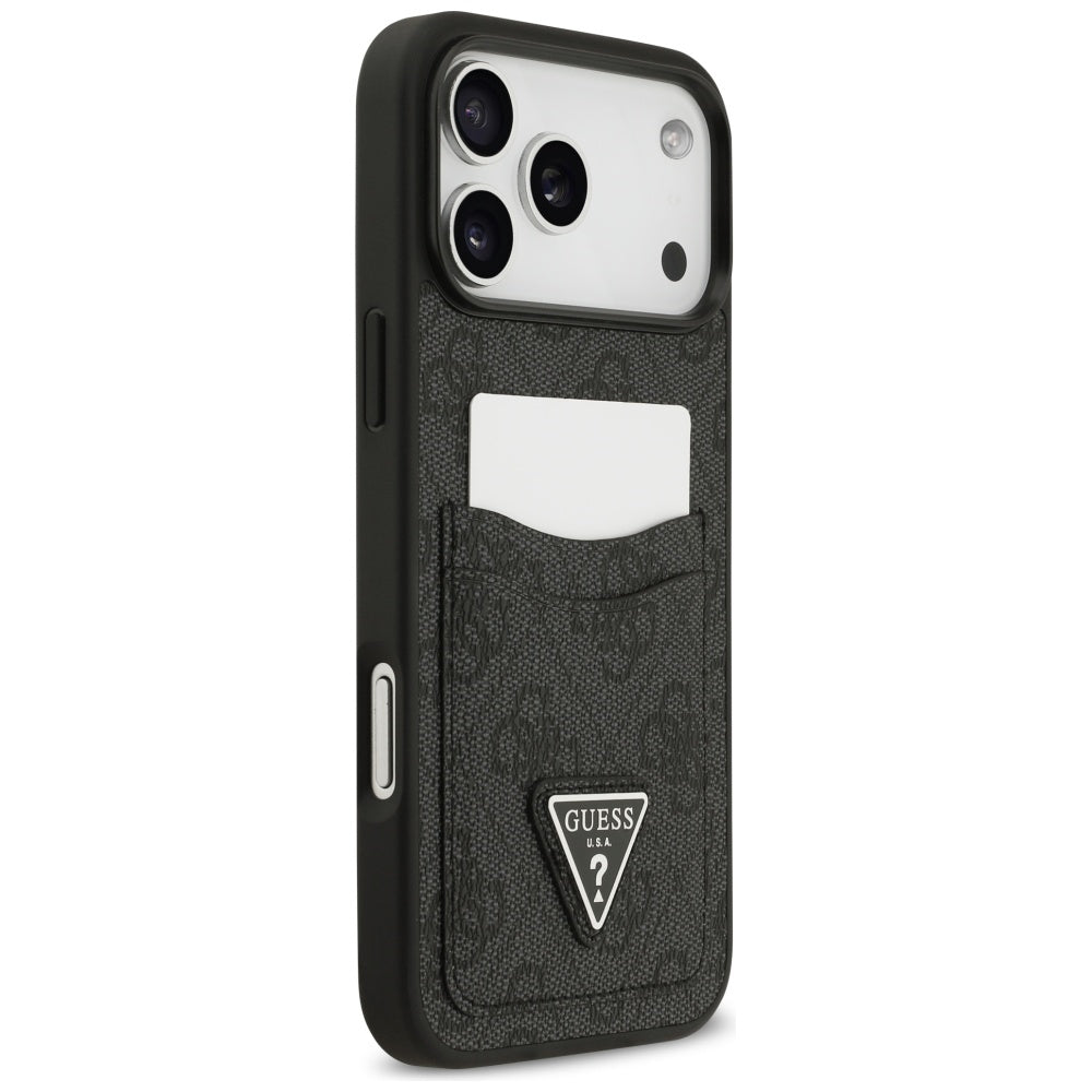 Husa de protectie Guess Hardcase 4G Double Card Triangle (GUHCP17XP4TPK) compatibil cu iPhone 17 Pro Max, Negru