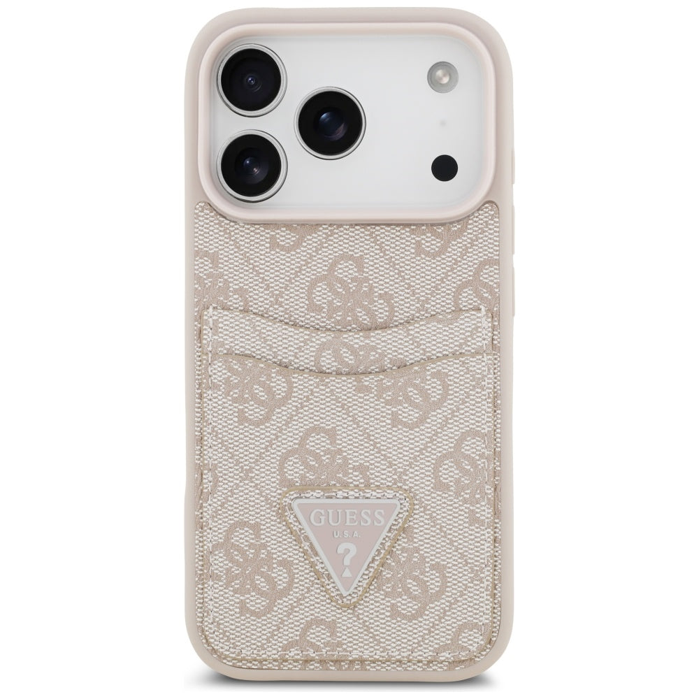 Husa de protectie Guess Hardcase 4G Double Card Triangle (GUHCP17LP4TPP) compatibil cu iPhone 17 Pro, Roz