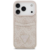 Husa de protectie Guess Hardcase 4G Double Card Triangle (GUHCP17LP4TPP) compatibil cu iPhone 17 Pro, Roz