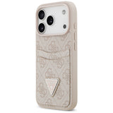 Husa de protectie Guess Hardcase 4G Double Card Triangle (GUHCP17LP4TPP) compatibil cu iPhone 17 Pro, Roz