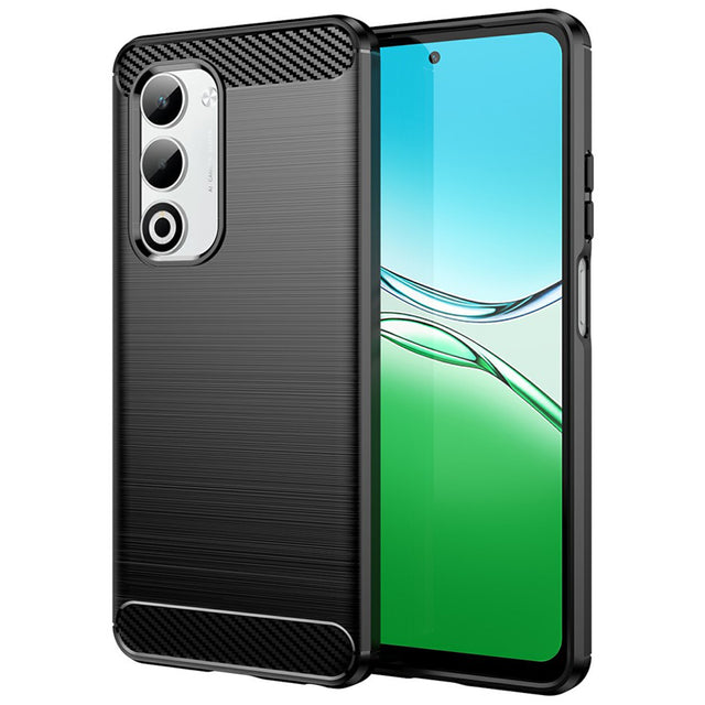 Husa de protectie Techsuit Carbon Silicone compatibil cu Oppo A5 4G / A5 5G, Negru