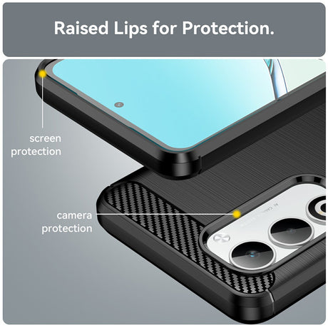 Husa de protectie Techsuit Carbon Silicone compatibil cu Oppo A5 4G / A5 5G, Negru