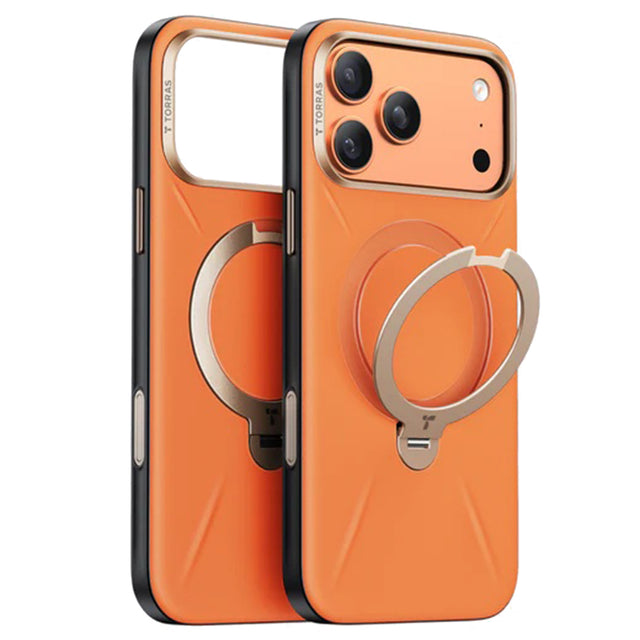 Husa de protectie Torras QPRO Leather Series compatibil cu iPhone 17 Pro, Portocaliu