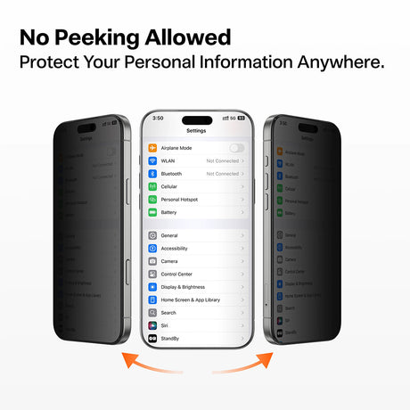 Folie de protectie Torras GlassGo Install Master Privacy compatibil cu iPhone 17 Air, Negru