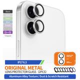 Folie de protectie Blueo Original Metal Frame Lens Glass compatibil cu iPhone 17, Argintiu Diamond