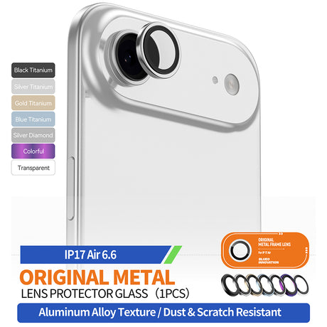 Folie de protectie Blueo Original Metal Frame Lens Glass compatibil cu iPhone 17 Air, Transparent