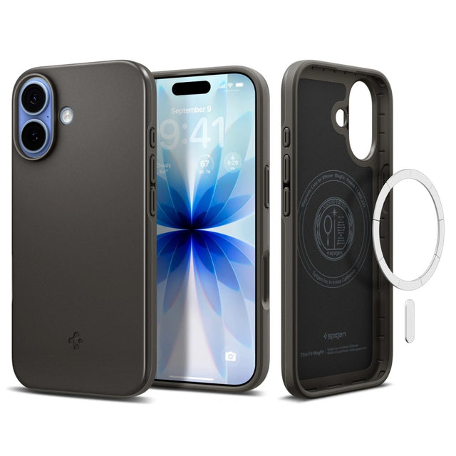 Husa de protectie Spigen Thin Fit MagSafe (ACS10375) compatibil cu iPhone 17, Gunmetal