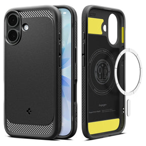 Husa de protectie Spigen Rugged Armor compatibil MagSafe (ACS10367) compatibil cu iPhone 17, Negru Mat