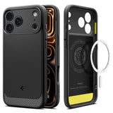 Husa de protectie Spigen Rugged Armor MagSafe (ACS10263) compatibil cu iPhone 17 Pro Max, Negru Mat