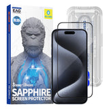 Folie de protectie Blueo Premium Sapphire Non Breaking / Scratching 9H Glass compatibil cu iPhone 15 Pro, Negru