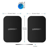 Suport Ugreen (set de 2) Metal Plate LP123 (50869), Rectangular Shape, with Double-Sided Adhesive Tape, 3M, Thin, Negru